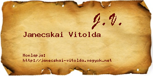 Janecskai Vitolda névjegykártya